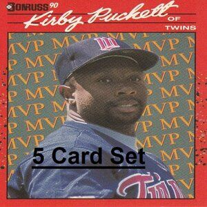Kirby Puckett - Minnesota Twins MLB Card Collection - 5 Card Set